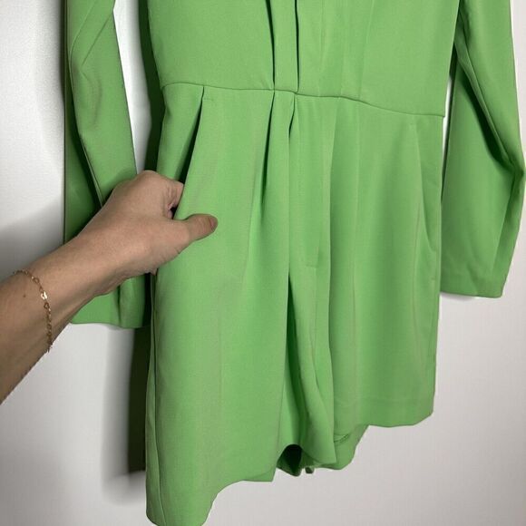 ALC Heston Blazer Romper Long Sleeve Women's No Belt Green Size 4 - Picture 7 of 9